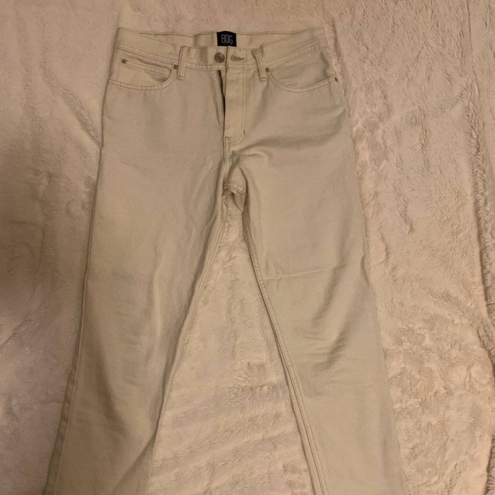 Urban Outfitters BDG Mens Dad Fit Off White Jeans